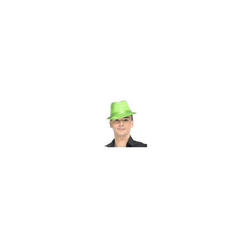 CHAPEAU JUSTIN SEQUIN VERT FLUO CHAPEAU JUSTIN SEQUIN VERT FLUO