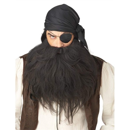 BARBE NOIRE ET MOUSTACHE PIRATE