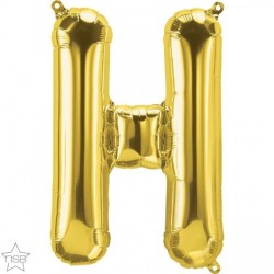 BALLON METALLIQUE LETTRE H OR 86 CM