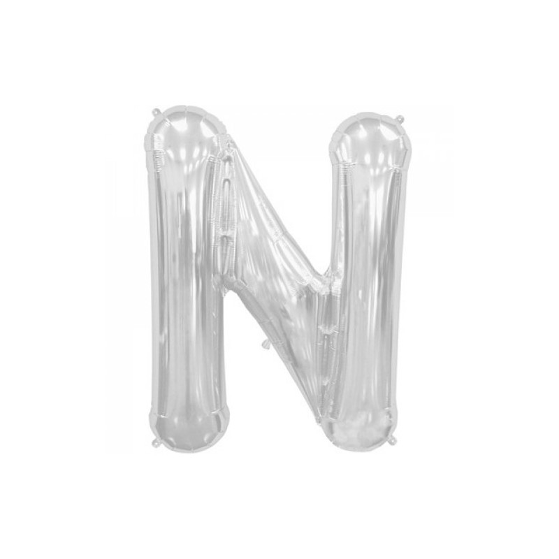 BALLON METALLIQUE LETTRE N ARGENT 86 CM BALLON METALLIQUE LETTRE N ARGENT 86 CM