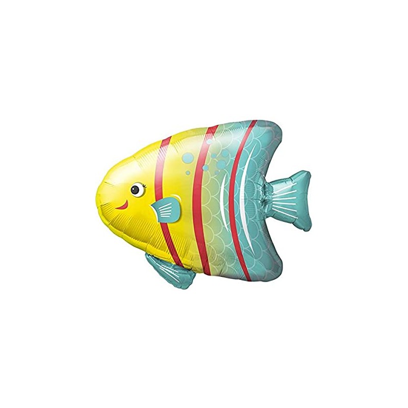 BALLON METALLIQUE POISSON TROPICAL 14 " OU 30 CM BALLON METALLIQUE POISSON TROPICAL 14 " OU 30 CM