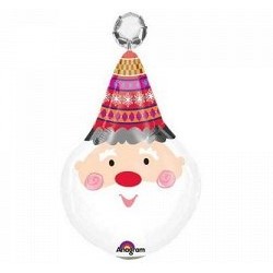 BALLON METALLIQUE TETE DE PERE NOEL 99 X 56 CM