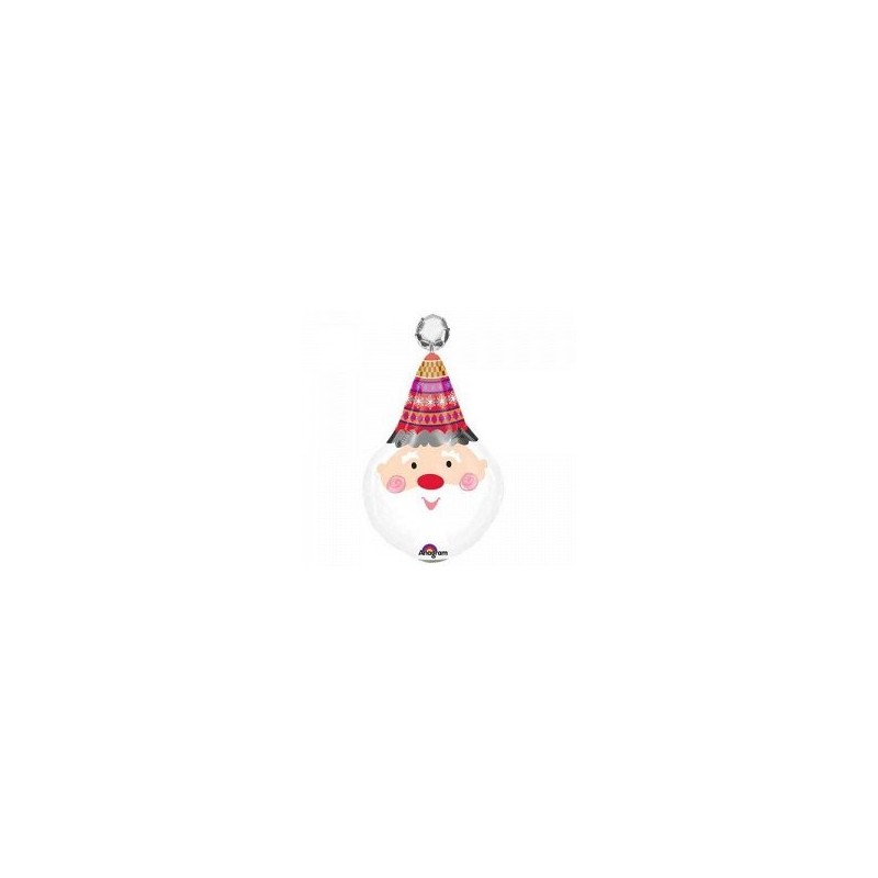 BALLON METALLIQUE TETE DE PERE NOEL 99 X 56 CM