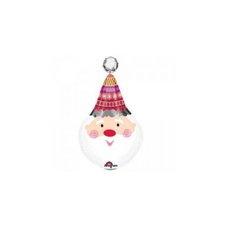 BALLON METALLIQUE TETE DE PERE NOEL 99 X 56 CM