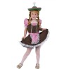 DEGUISEMENT TYROLIENNE COURTE ROSE ET MARRON TAILLE 128