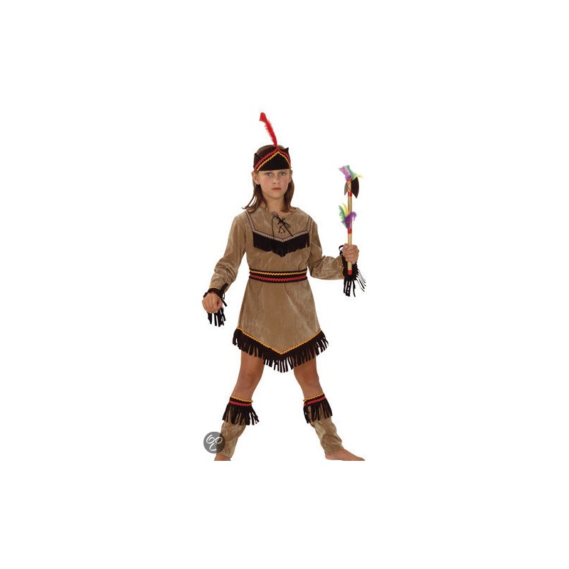 DEGUISEMENT INDIENNE ROBE MARRON 10/12 ANS