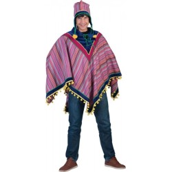 DEGUISEMENT PONCHO+ BONNET PERUVIEN  TAILLE UNIQUE 