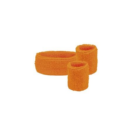 BANDEAU ET POIGNETS ORANGE 80'S