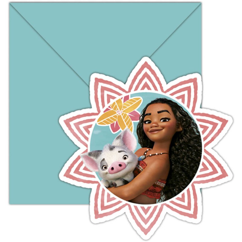 6 CARTES D'INVITATIONS VAIANA 6 CARTES D'INVITATIONS VAIANA