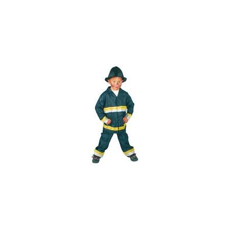 DEGUISEMENT POMPIER BLEU BANDE JAUNE TAILLE 7/9 ANS