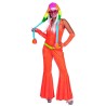 DEGUISEMENT FLUO 80 S FLUO  ORANGE COMBI/GANTS TAILLE 36/38