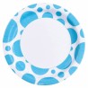 8 ASSIETTES BLEU CARAIBES DOTS EN CARTON 23 CM
