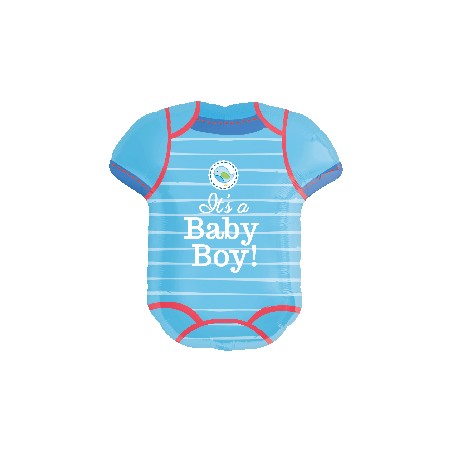 BALLON METALLIQUE BODY BLEU IT'S A BOY 55 X 60 CM