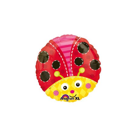 BALLON METALLIQUE ROND COCCINELLE 43 CM