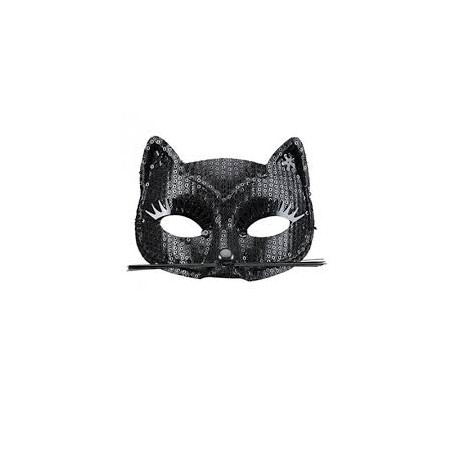 MASQUE LOUP CHAT NOIR PAILLETTES