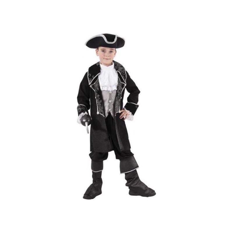 DEGUISEMENT PIRATE VESTE NOIRE OU MARQUIS TAILLE 7/9 ANS