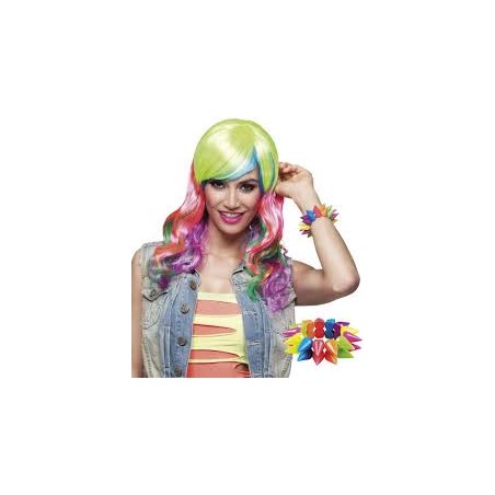 BRACELET FLUO A PICS RAVE PUNK
