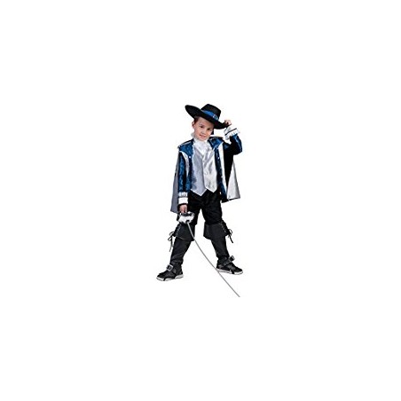 DEGUISEMENT MOUSQUETAIRE ARAMIS ARGENT ET BLEU TAILLE 152