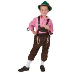 DEGUISEMENT TYROLIEN ROSE ET MARRON TAILLE 128