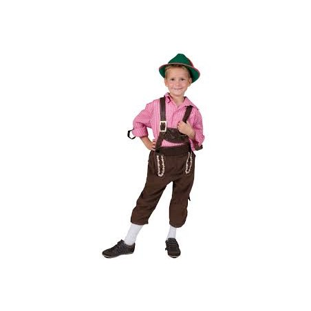 DEGUISEMENT TYROLIEN ROSE ET MARRON TAILLE 128