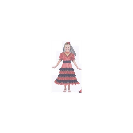 DEGUISEMENT DANSEUSE ESPAGNOLE ROUGE ET OR 164