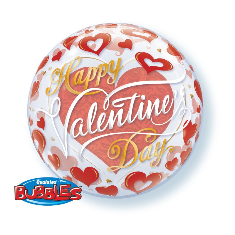 BALLON BUBBLE HAPPY VALENTINE'S DAY 56 CM BALLON BUBBLE HAPPY VALENTINE'S DAY 56 CM