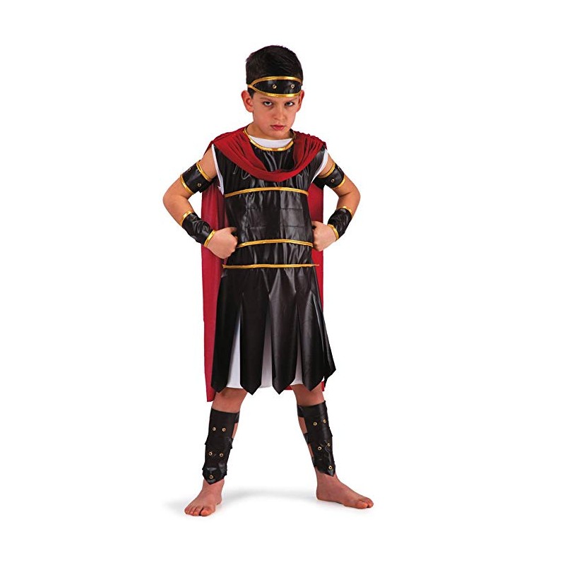 DEGUISEMENT GLADIATORE MASSIMO NOIR ET OR TAILLE 6-7 ANS 