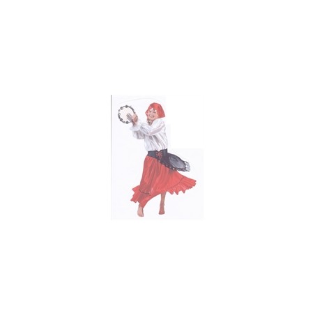 DEGUISEMENT GITANE BLANC ROUGE TAILLE 6 ANS