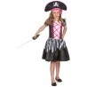 DEGUISEMENT PIRATE FILLE ROBE NOIR ET ROSE TAILLE 4/6 ANS 