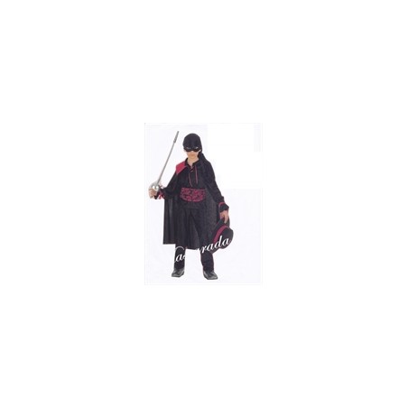 DEGUISEMENT ZORRO ROUGE ET NOIR TAILLE 3/5 ANS