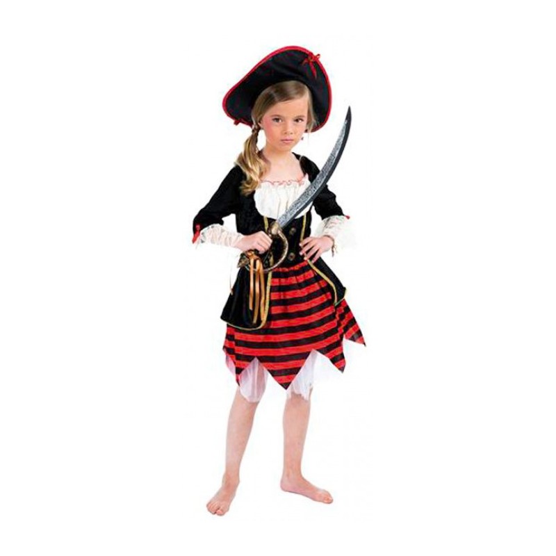 DEGUISEMENT ROBE ET CHAPEAU PIRATE GIRL ROUGE ET NOIR TAILLE 128 DEGUISEMENT ROBE ET CHAPEAU PIRATE GIRL ROUGE ET NOIR TAILLE 128