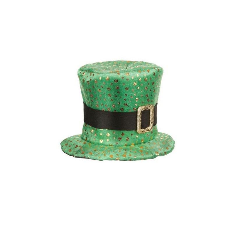 CHAPEAU HAUT DE FORME ST PATRICK TREFLES DORES CHAPEAU HAUT DE FORME ST PATRICK TREFLES DORES
