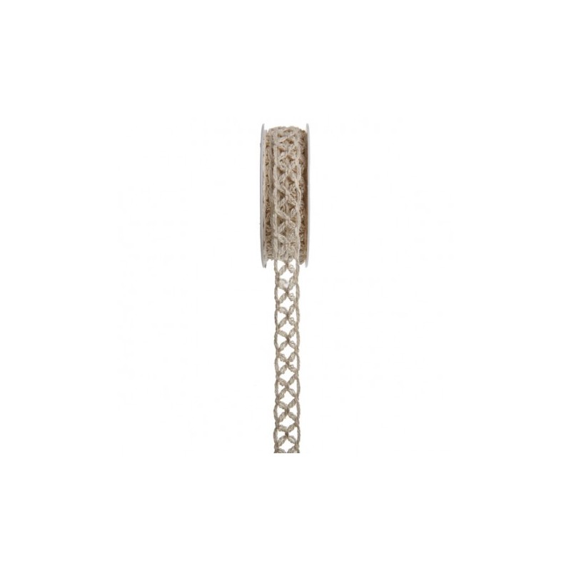 RUBAN CROCHET NATUREL 15 MM X 5 M