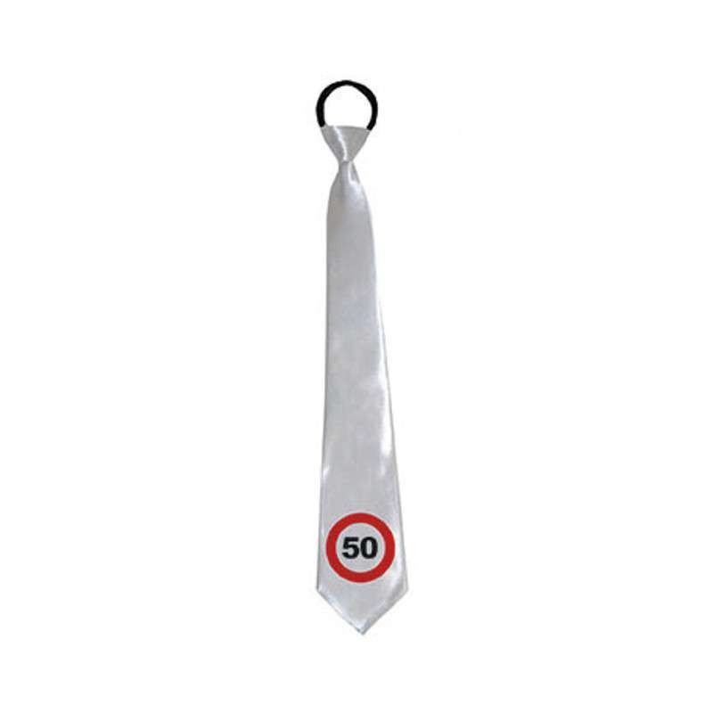 CRAVATE BLANCHE PANNEAU 50 ANS CRAVATE BLANCHE PANNEAU 50 ANS