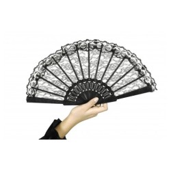 EVENTAIL DENTELLE NOIRE ET OR