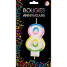 BOUGIE CHIFFRE 8 MULTICOLORE 