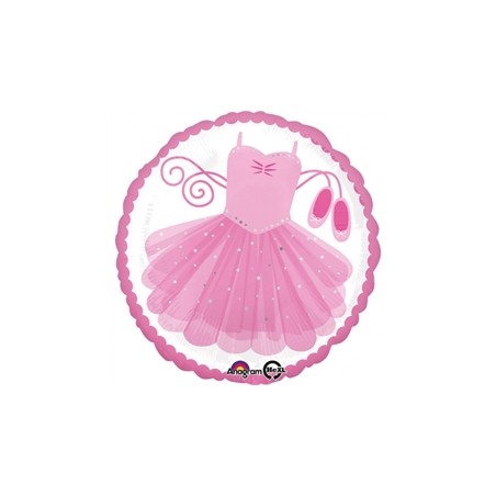 BALLON METALLIQUE ROND BALLERINE 43 CM