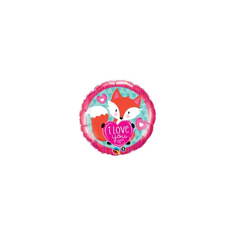 BALLON METALLIQUE ROND RENARD I LOVE YOU 46 CM BALLON METALLIQUE ROND RENARD I LOVE YOU 46 CM