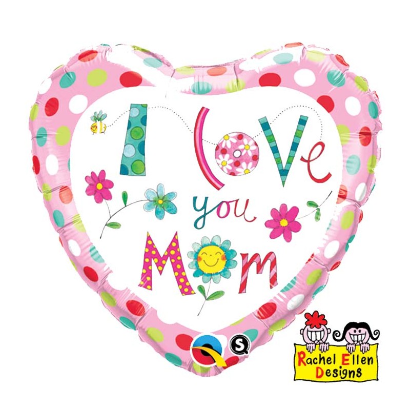 BALLON METALLIQUE COEUR I LOVE YOU MOM 46 CM BALLON METALLIQUE COEUR I LOVE YOU MOM 46 CM