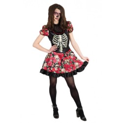 DEGUISEMENT ROBE SQUELETTE DAY OF THE DEAD TAILLE S