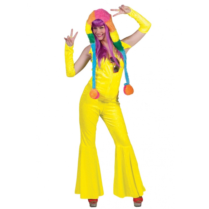 DEGUISEMENT 80 S COMBINAISON/GANTS FLUO JAUNE TAILLE 36/38 DEGUISEMENT 80 S COMBINAISON/GANTS FLUO JAUNE TAILLE 36/38