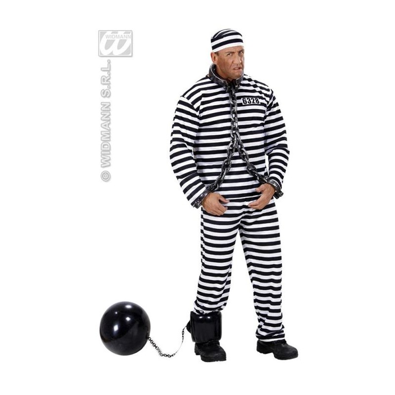 DEGUISEMENT PRISONNIER NOIR ET BLANC RAYE TAILLE 50-52