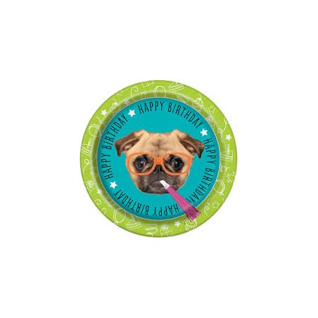 8 ASSIETTES TETE DE CHIEN 23 CM 