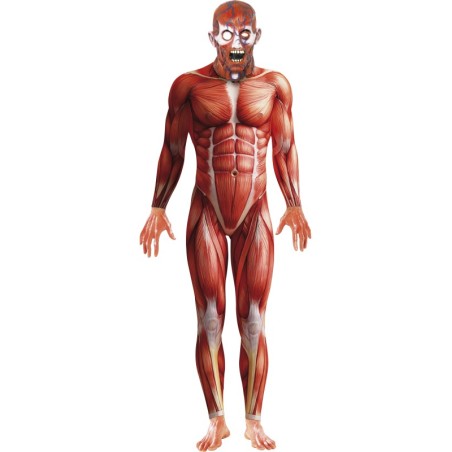 DEGUISEMENT ANATOMIE COLLE A LA PEAU ET MASQUE LATEX TAILLE M
