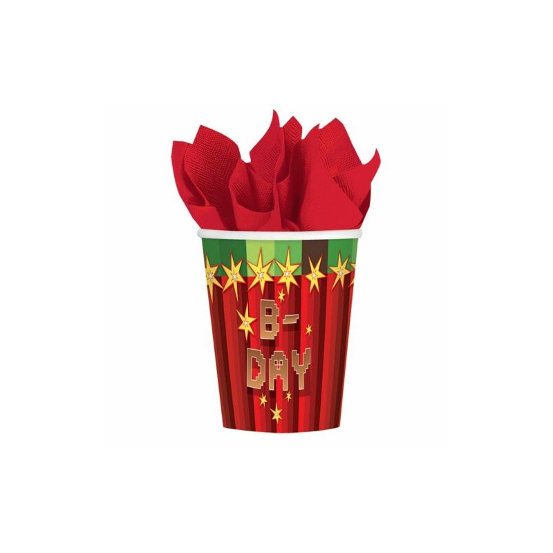 8 GOBELETS CARTON TNT PARTY 266 ML 8 GOBELETS CARTON TNT PARTY 266 ML