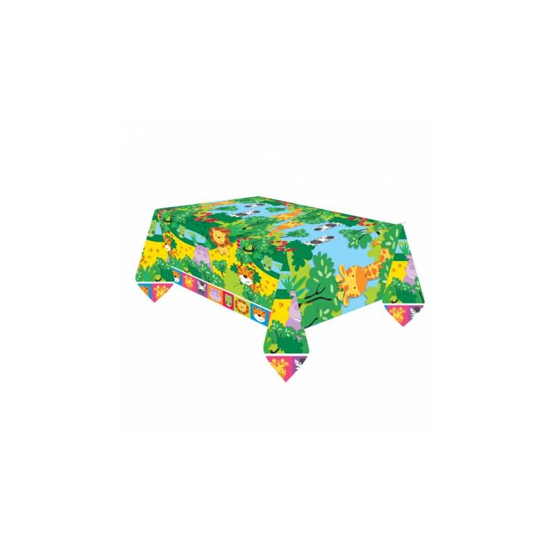NAPPE PLASTIFIEE JUNGLE ANIMAUX DE LA SAVANE 1,80 X 1,20 M NAPPE PLASTIFIEE JUNGLE ANIMAUX DE LA SAVANE 1,80 X 1,20 M