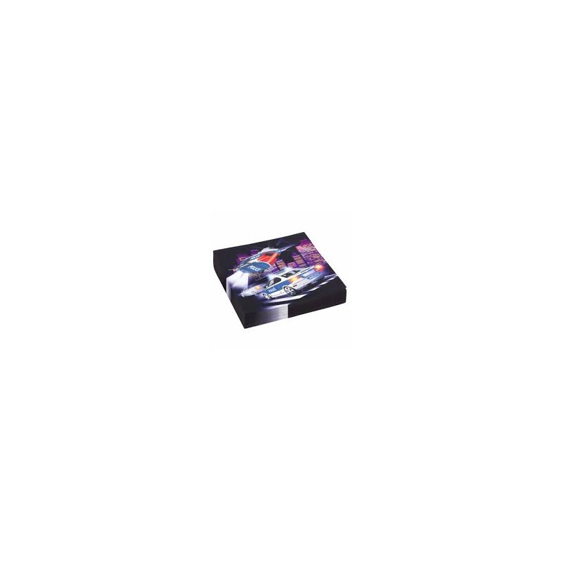 20 SERVIETTES POLICE 32,7X32,7CM