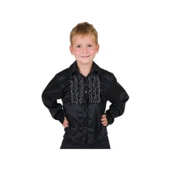 DEGUISEMENT ENFANT CHEMISE RUCHE NOIRE DISCO TAILLE 164 