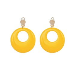 BOUCLES D'OREILLES JAUNE FLUO 