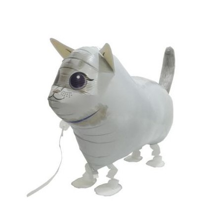 BALLON MARCHEUR AIRWALKER CHAT BLANC 57 CM 